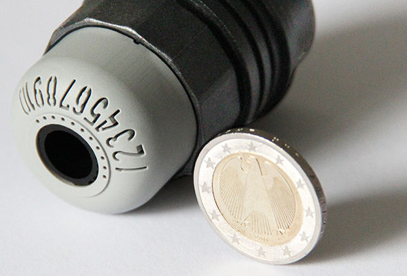 Campanello Bremse Campanello Bremse Größenvergleich mit zwei Euro Münze